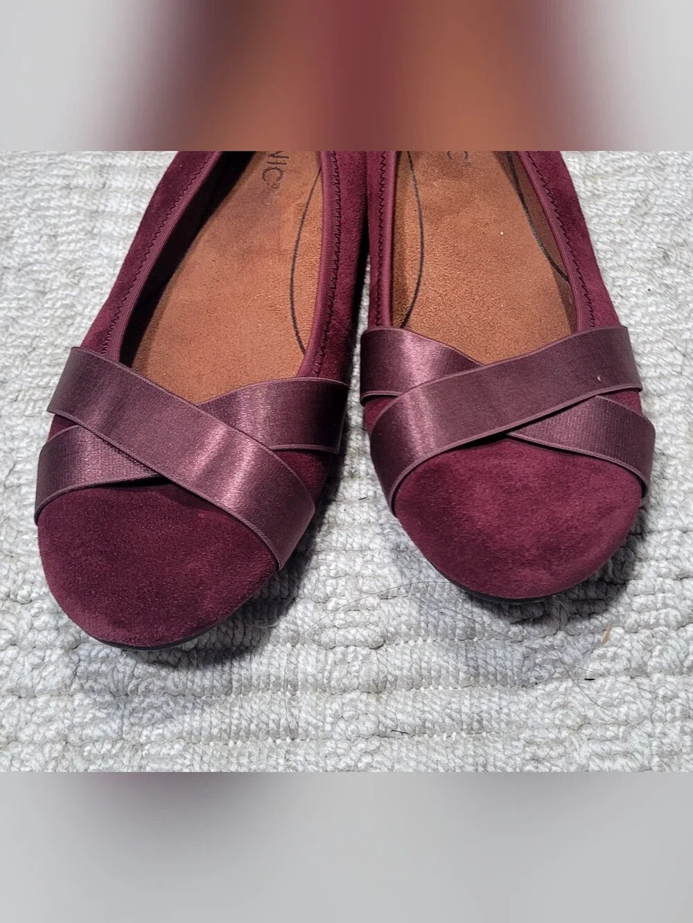 New Vionic Women's Spark Maria Ballet Flat Supportive Suede Shoes Size 9